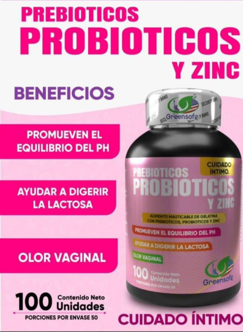 Prebióticos Probióticos & Zinc
