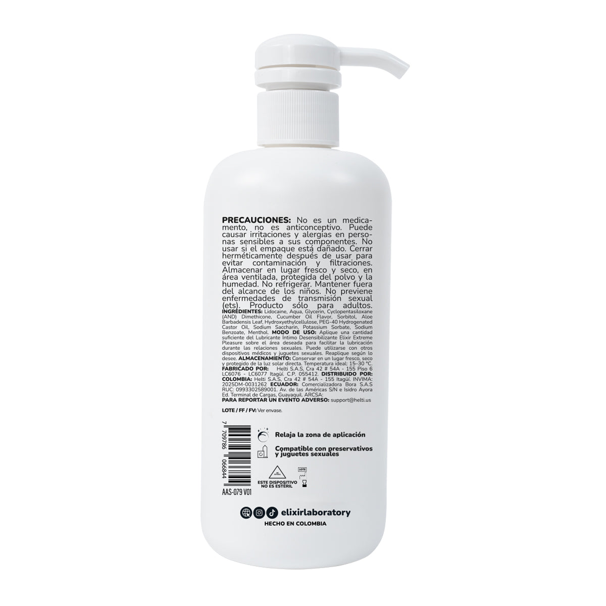 Elixir Anesty Lubricante íntimo Anal Desensibilizante 500ml