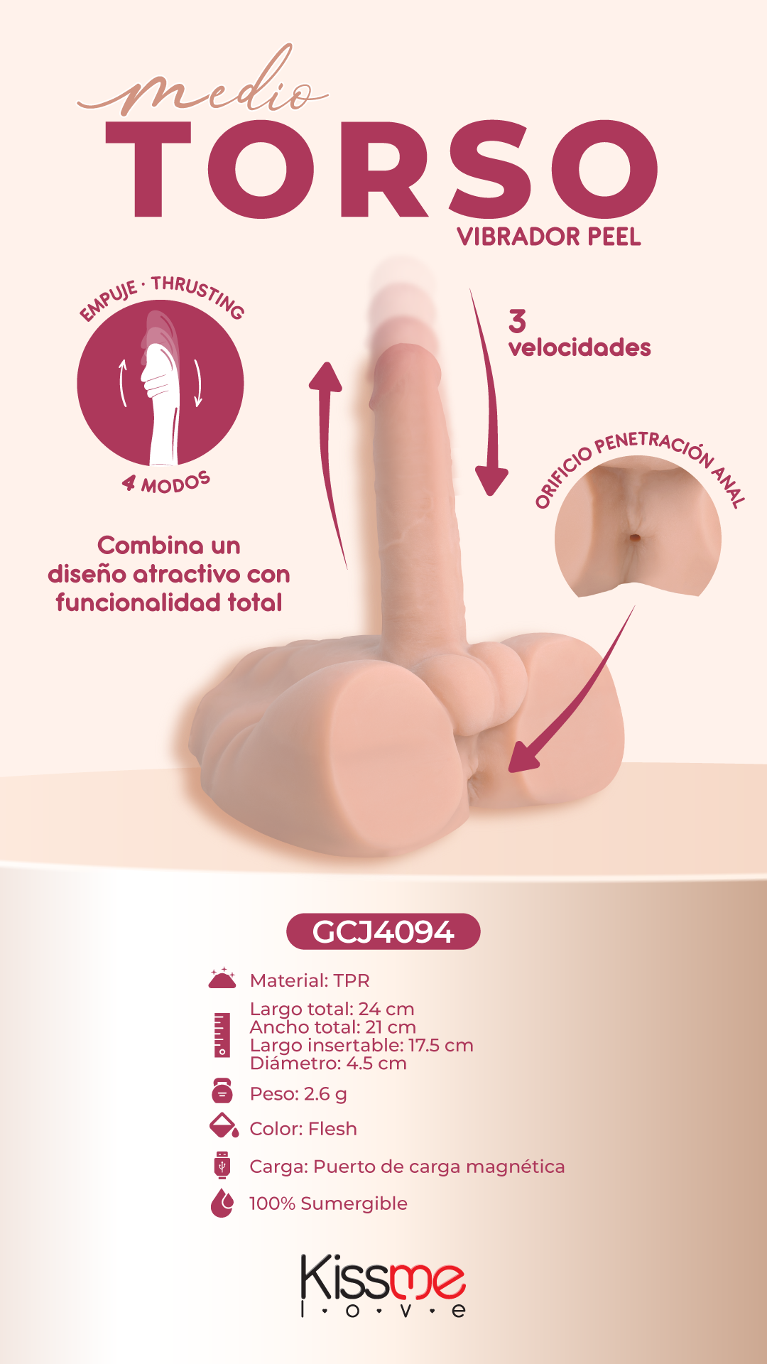 Medio Torso Vibrador Peel