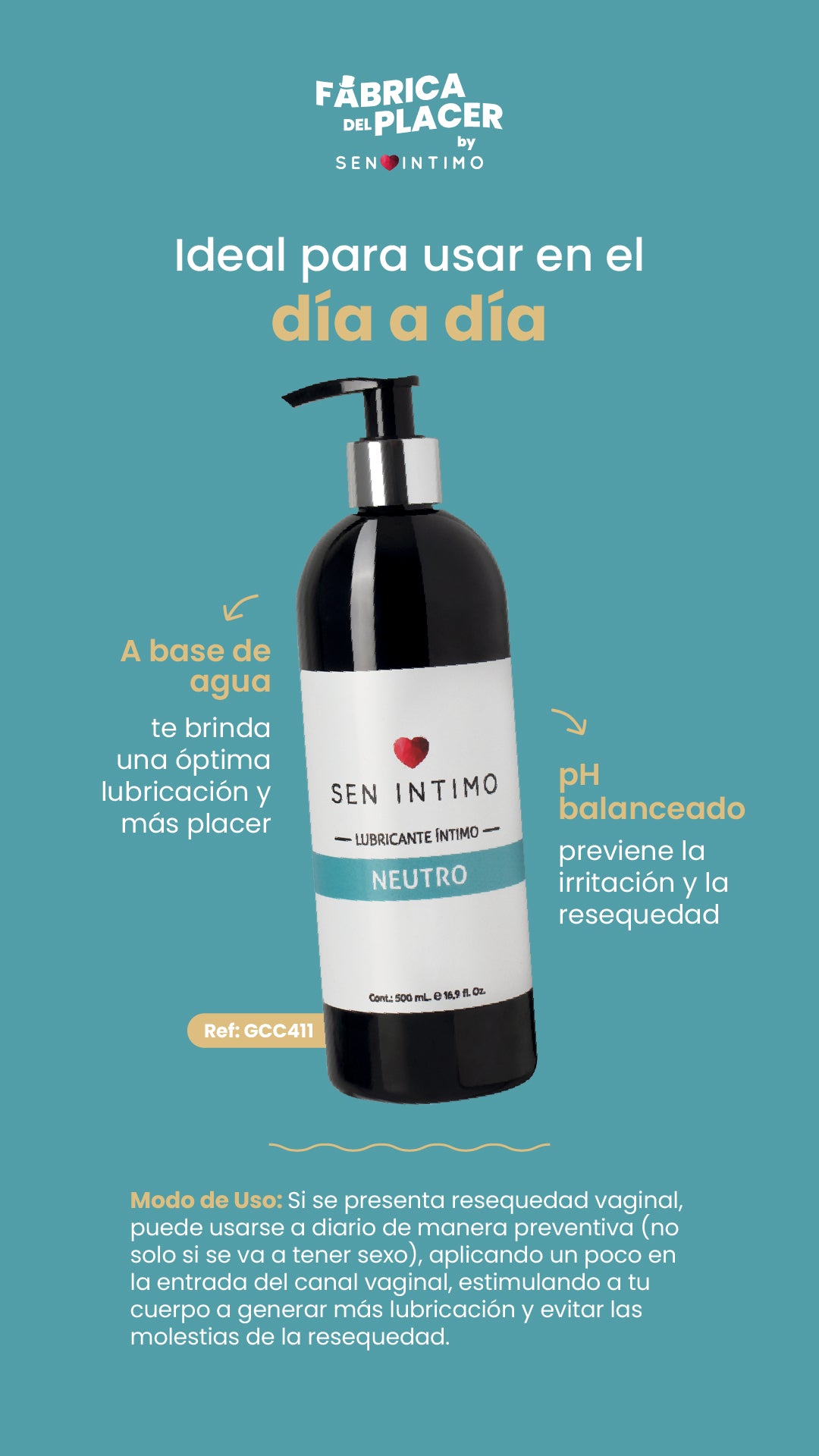 Lubricante Íntimo Neutro x 500 ml by Sen Íntimo