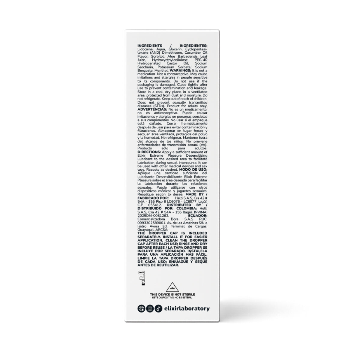 Elixir Anesty 30ml Lubricante íntimo Anal Desensibilizante