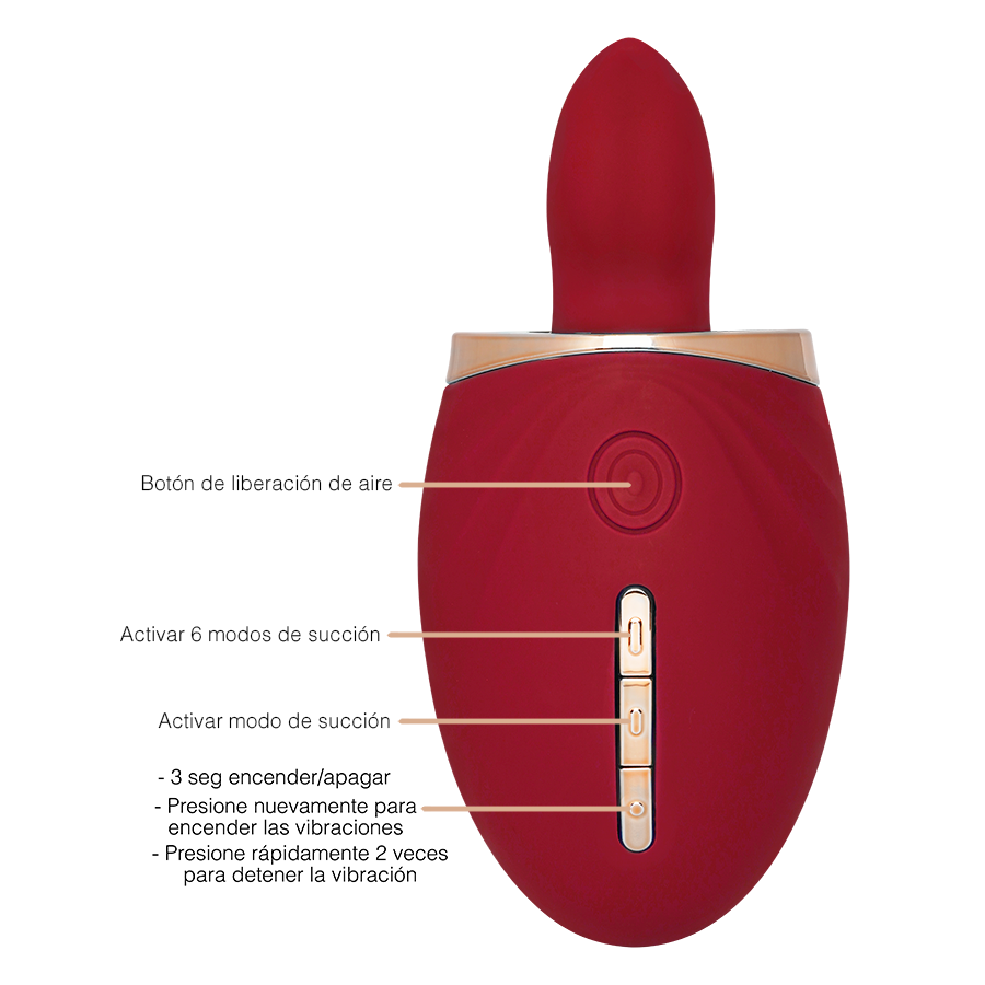 Estimulador y Succionador Clitorial Realov Adoramor Red