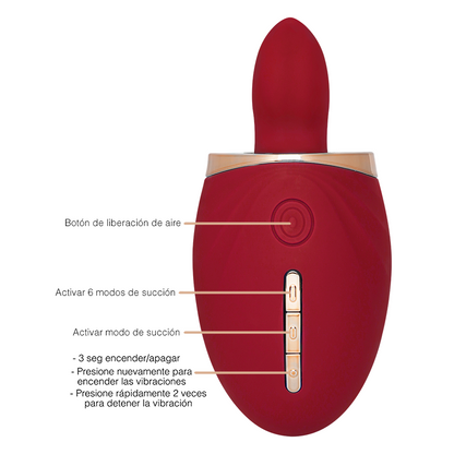 Estimulador y Succionador Clitorial Realov Adoramor Red