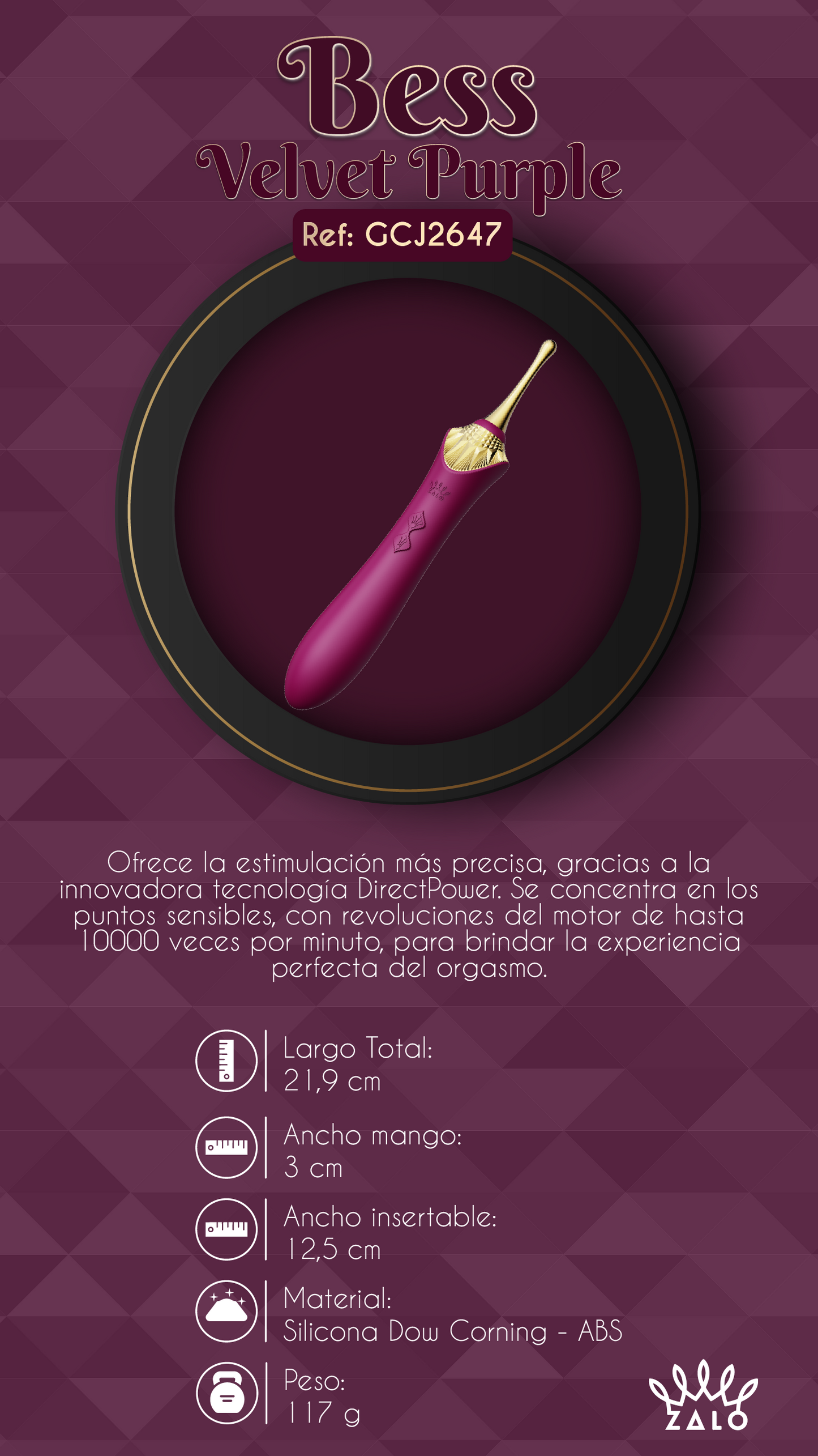 Vibrador Clitorial de Lujo Bess By Zalo
