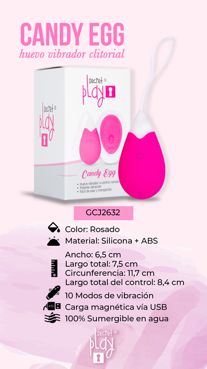 Huevo Vibrador Candy a Control Remoto
