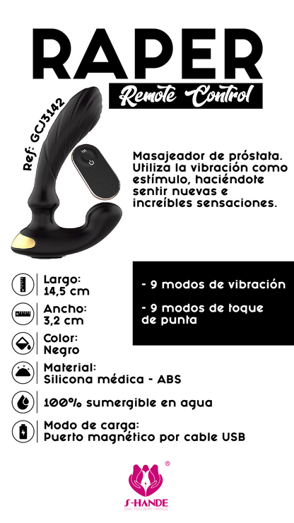 Masajeador de Próstata Raper Control Remoto
