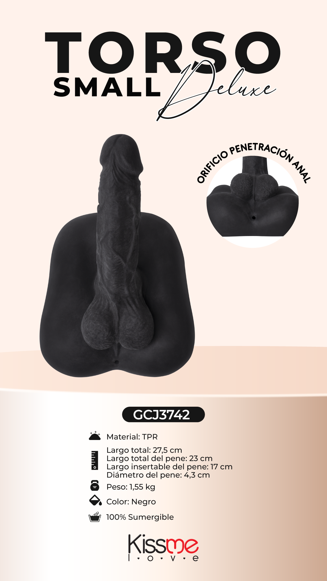 Torso Small Deluxe Men Black